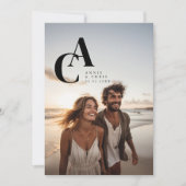 Invitation Moderne, Monogramme, Photo, QR-Code (Devant)