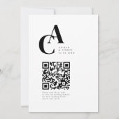 Invitation Moderne, Monogramme, Photo, QR-Code (Dos)