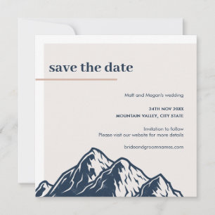 Invitation Moderne Montagne Nature Extérieur Sauvez la date
