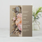 Invitation Moderne Moody Floral Bold Mariage (Debout devant)