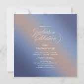 Invitation Moderne Musique Grad Photo Blue ID899 (Dos)