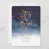 Invitation Moderne, Navy Blue, Baby Boy Show (Devant)