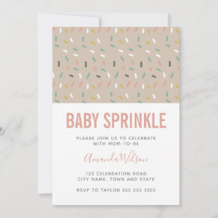 Invitation Moderne Neutre Rose bébé fille saupoudrer l'invita