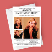 Invitation Moderne Newsletter Photo Graduation
