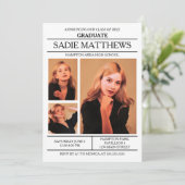 Invitation Moderne Newsletter Photo Graduation (Debout devant)