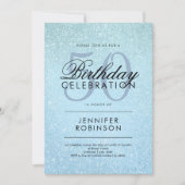 Invitation Moderne N'Importe Quel Âge Anniversaire Bleu Parti (Devant)