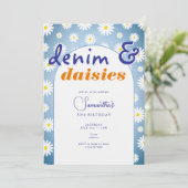 Invitation Moderne N'Importe Quel Âge Arc Denim Daisers Été A (Debout devant)