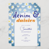 Invitation Moderne N'Importe Quel Âge Arc Denim Daisers Été A (Devant / Derrière)
