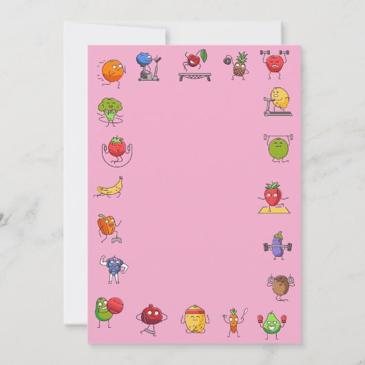 Invitation Moderne N'Importe Quel Âge Fruité & Fabuleux Gym G (Dos)