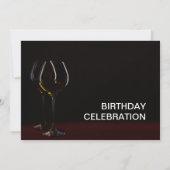 Invitation Moderne N'Importe Quel Âge Noir Anniversaire Vin G (Dos)