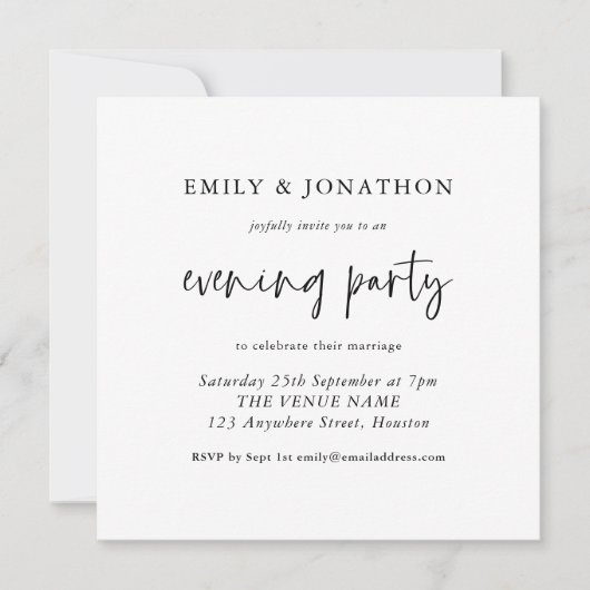 Invitation Moderne N'Importe Quelle Couleur Script Mariage so (Devant)