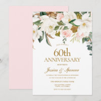 Moderne Noces de Diamant Floral Blanc Rose 60ème A