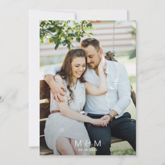 Invitation Moderne noir transparent photo simple mariage (Dos)