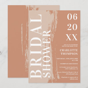 Invitation Moderne noms audacieux terre terre cuite douche nu