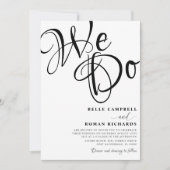 Invitation Moderne Nous Faisons Écriture Noir & Blanc Mariage (Devant)