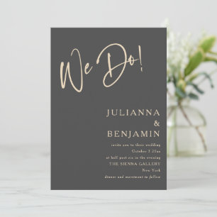 Invitation Moderne Nous Faisons Élégant Charbon Noir Beige Ma