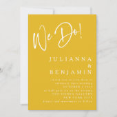 Invitation Moderne Nous faisons Elegant Mariage Jaune safran (Devant)