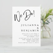 Invitation Moderne Nous faisons Élégant Mariage noir et blanc (Debout devant)