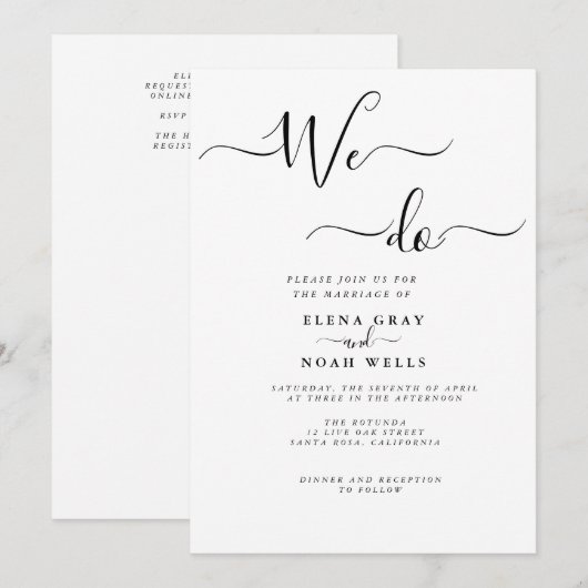 Invitation Moderne Nous faisons Mariage (Devant / Derrière)