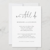 Invitation Moderne Nous Faisons Toujours Script Vow Renouvell (Devant)