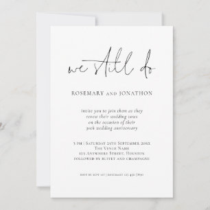Invitation Moderne Nous Faisons Toujours Script Vow Renouvell