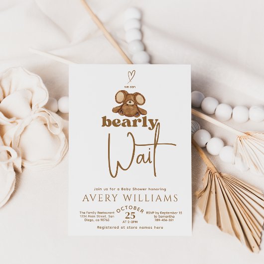 Invitation Moderne nous pouvons attendre Baby shower