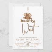 Invitation Moderne nous pouvons attendre Baby shower (Devant)