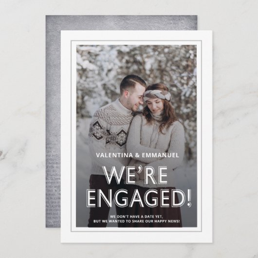 Invitation Moderne Nous sommes engagés Fiançailles photo Fair (Devant / Derrière)