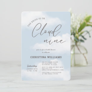 Invitation Moderne Nuage Neuf Fête des mariées Bleue