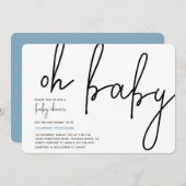 Invitation moderne Oh Baby (Devant / Derrière)