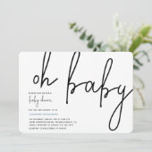 Invitation moderne Oh Baby (Debout devant)