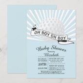 Invitation Moderne Oh Boy Golf Ball Boys Baby shower (Devant / Derrière)