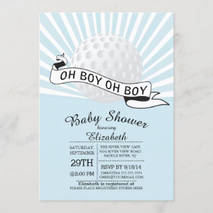 Invitation Moderne Oh Boy Golf Ball Boys Baby shower