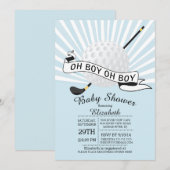 Invitation Moderne Oh Boy Golf Ball Boys Baby shower (Devant / Derrière)