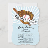 Moderne Oh Boy Sports Baseball Boys Baby shower