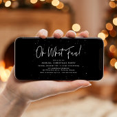 Invitation Moderne Oh Quel Amusant Script Black Holiday Party