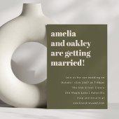 Invitation Moderne Olive Green Retro Simple Mariage Website