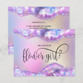 Invitation moderne opale iridescente seras-tu ma demoiselle d (Devant / Derrière)