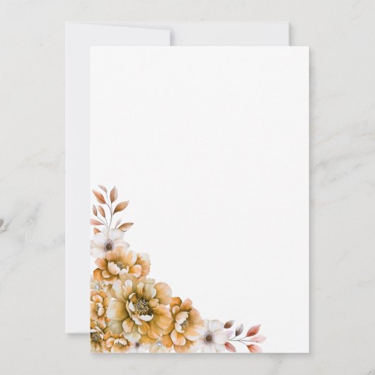 Invitation Moderne Orange Floral Surprise 75ème anniversaire (Dos)