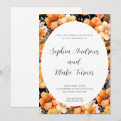 Invitation Moderne Orange Garden Floral Mariage encadré (Devant / Derrière)