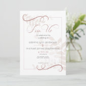 Invitation Moderne Pale Foliage Chic Accents Cannelle Épice (Debout devant)