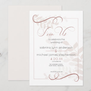 Invitation Moderne Pale Foliage Chic Accents Cannelle Épice