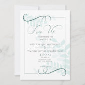 Invitation Moderne Pale Foliage Chic Accents Jade Green (Devant)