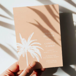 Invitation moderne Palm Peach Bridal Shower