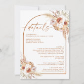 Invitation Moderne Pampas Grass Boho Terracotta Détails (Devant)