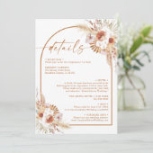 Invitation Moderne Pampas Grass Boho Terracotta Détails (Debout devant)