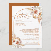 Invitation Moderne Pampas Grass Boho Terracotta Détails (Devant / Derrière)