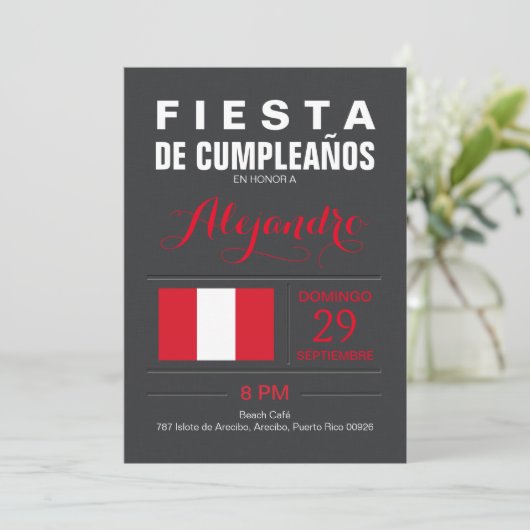 Invitation Moderne : Parti du Pérou (Debout devant)