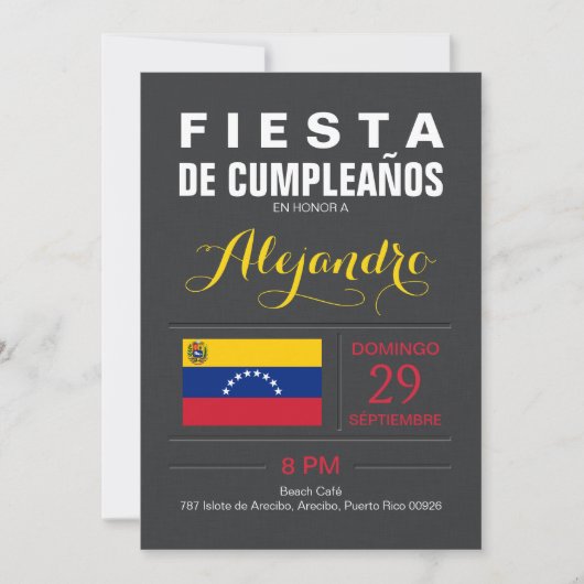 Invitation Moderne : Partie du Venezuela (Devant)