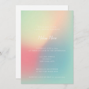 Invitation Moderne Pastel Gradient Genre Baby shower Neutre